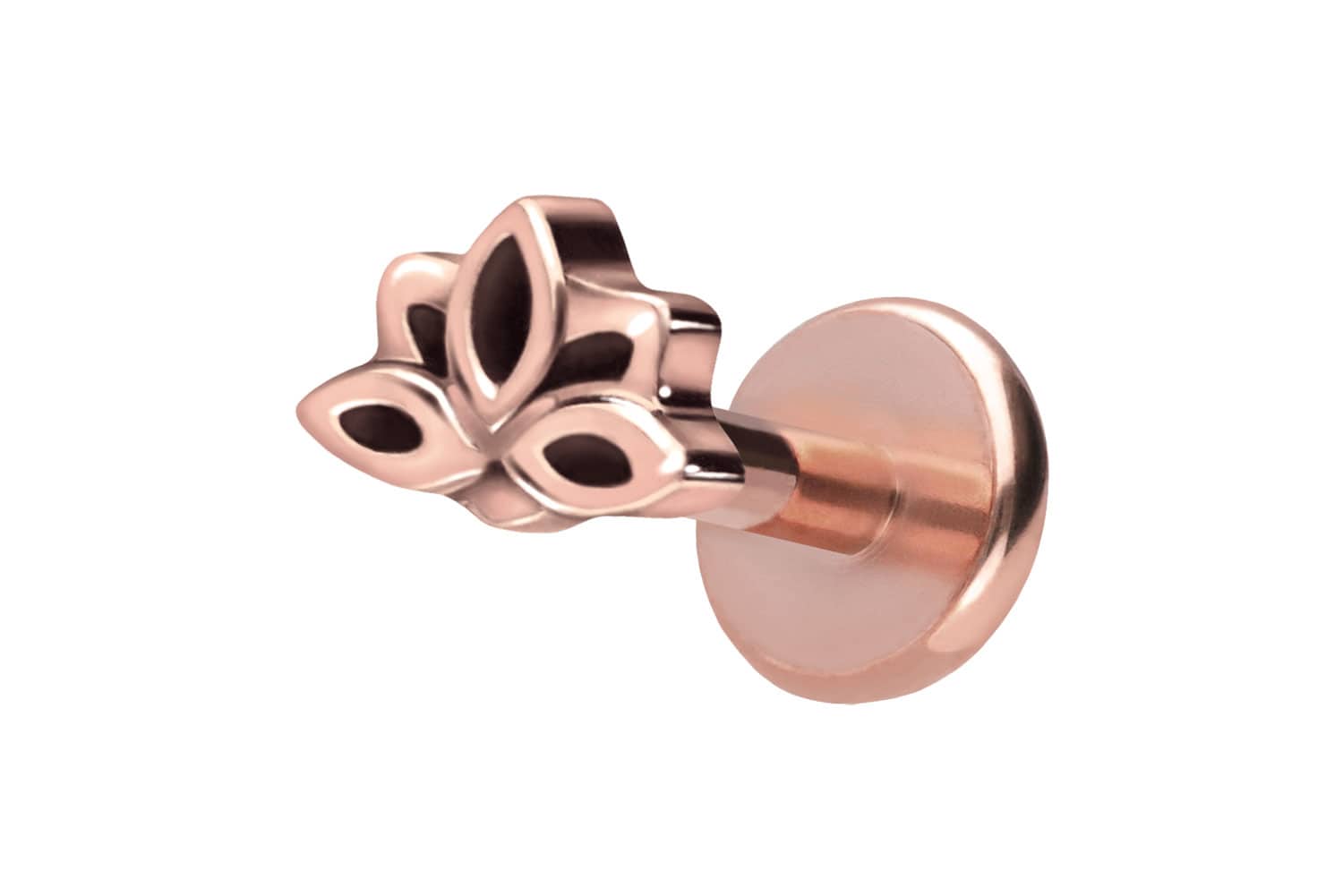 Titan Labret Piercing mit Push Fit LOTUSBLÜTE